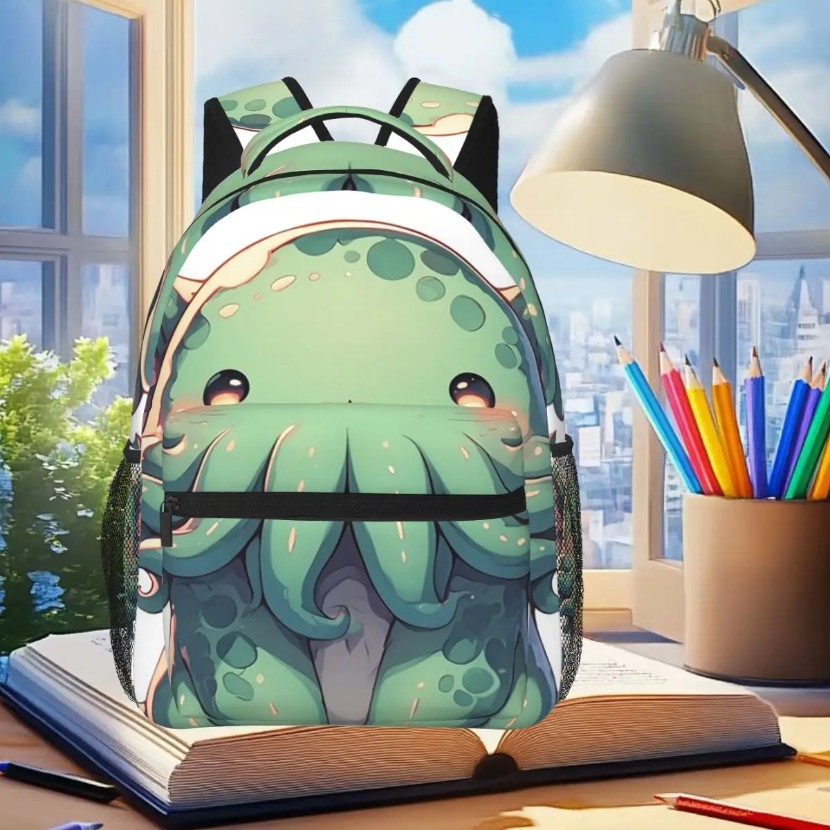 

Kaiju Cthulhu Japanese Monster Octopus Backpack Student Boys Girls BookBag Children School Bag Laptop Shoulder Bags for Unisex