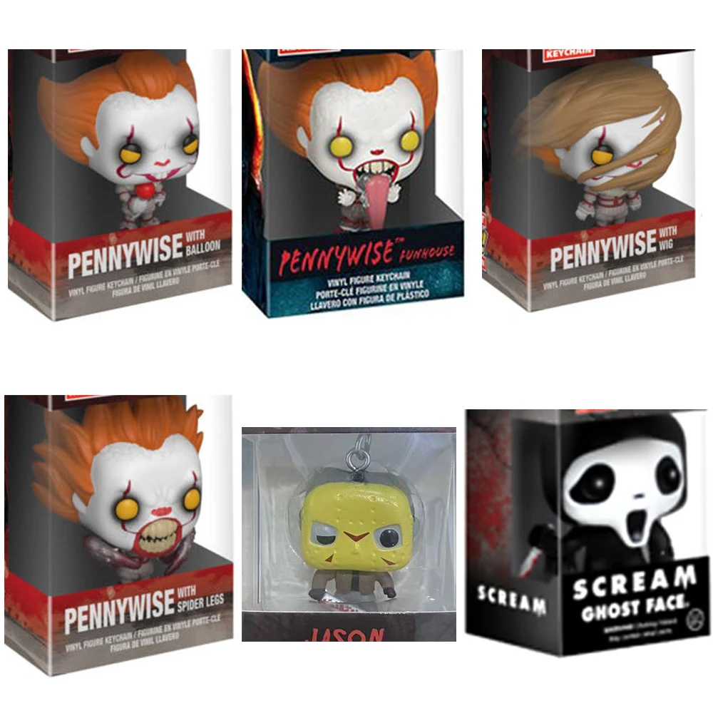 Llavero de bolsillo con figura de la serie Horror, juguete para regalos de Halloween