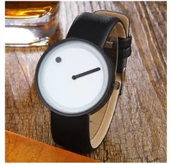 Fashion Creative Dot and Line Watches Men Watches Simple Stylish Leather Band Quartz Watches Casual Men Watches reloj hombre