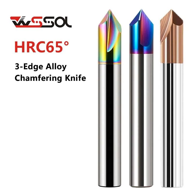 

HRC65 3-edge alloy chamfer milling cutter 60 90 120 degree chamfering milling cutter coated chamfering end mill