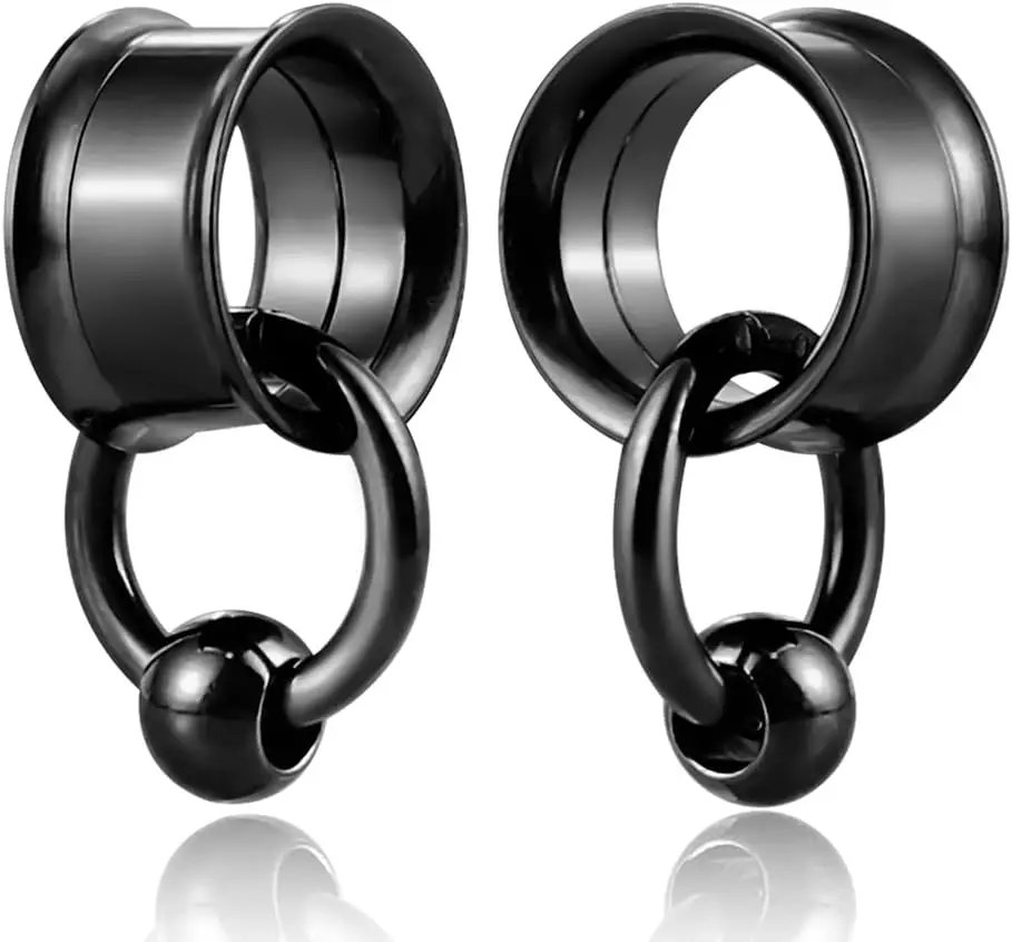 Stainless Steel Ear Gauges Weight Saddle Plugs, 2PCS Set