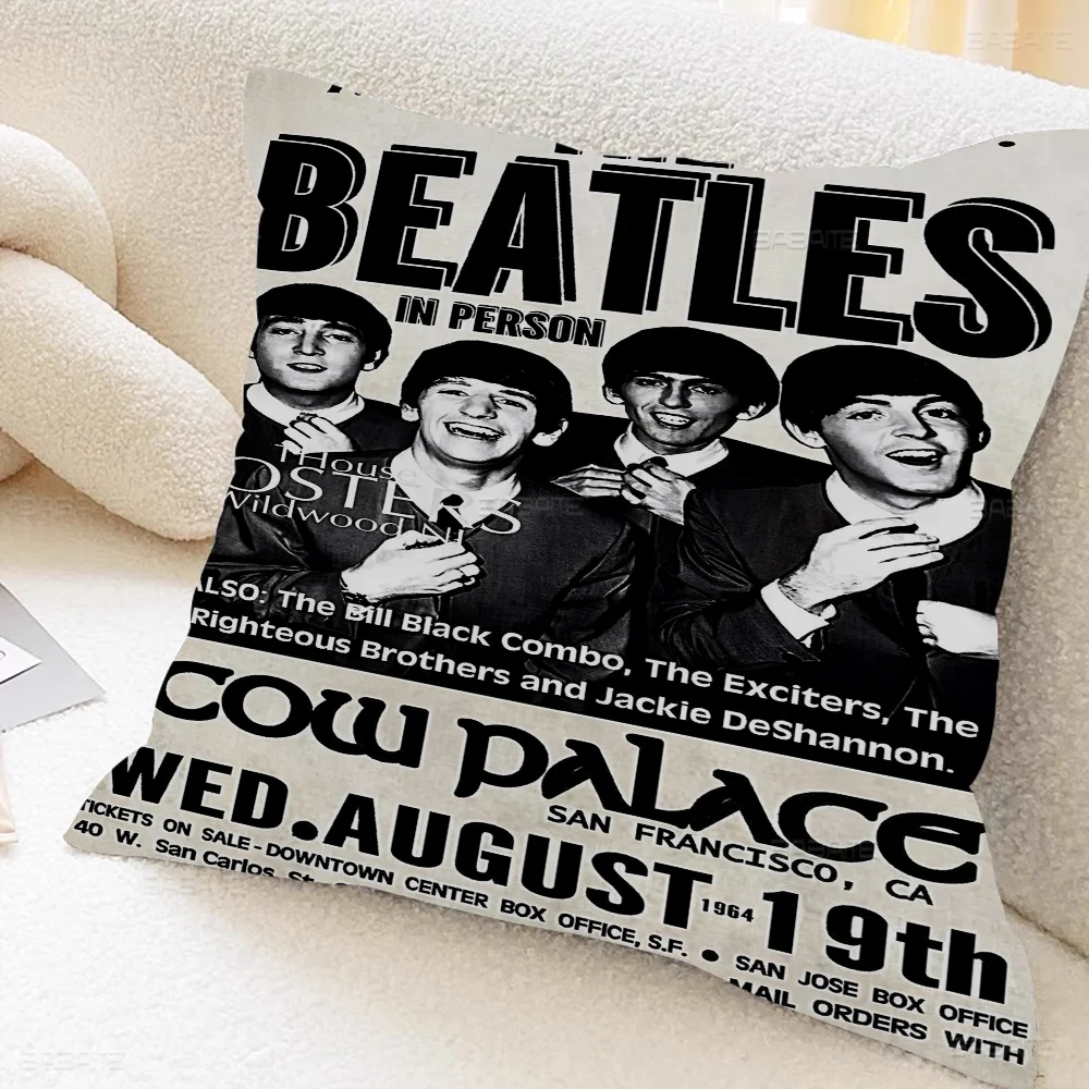 روك باند T-he-b-beatles المغني غرزة محظوظ التنين وسادة غطاء أريكة غطاء الوسادة غرفة المنزل الديكور الأطفال هدية