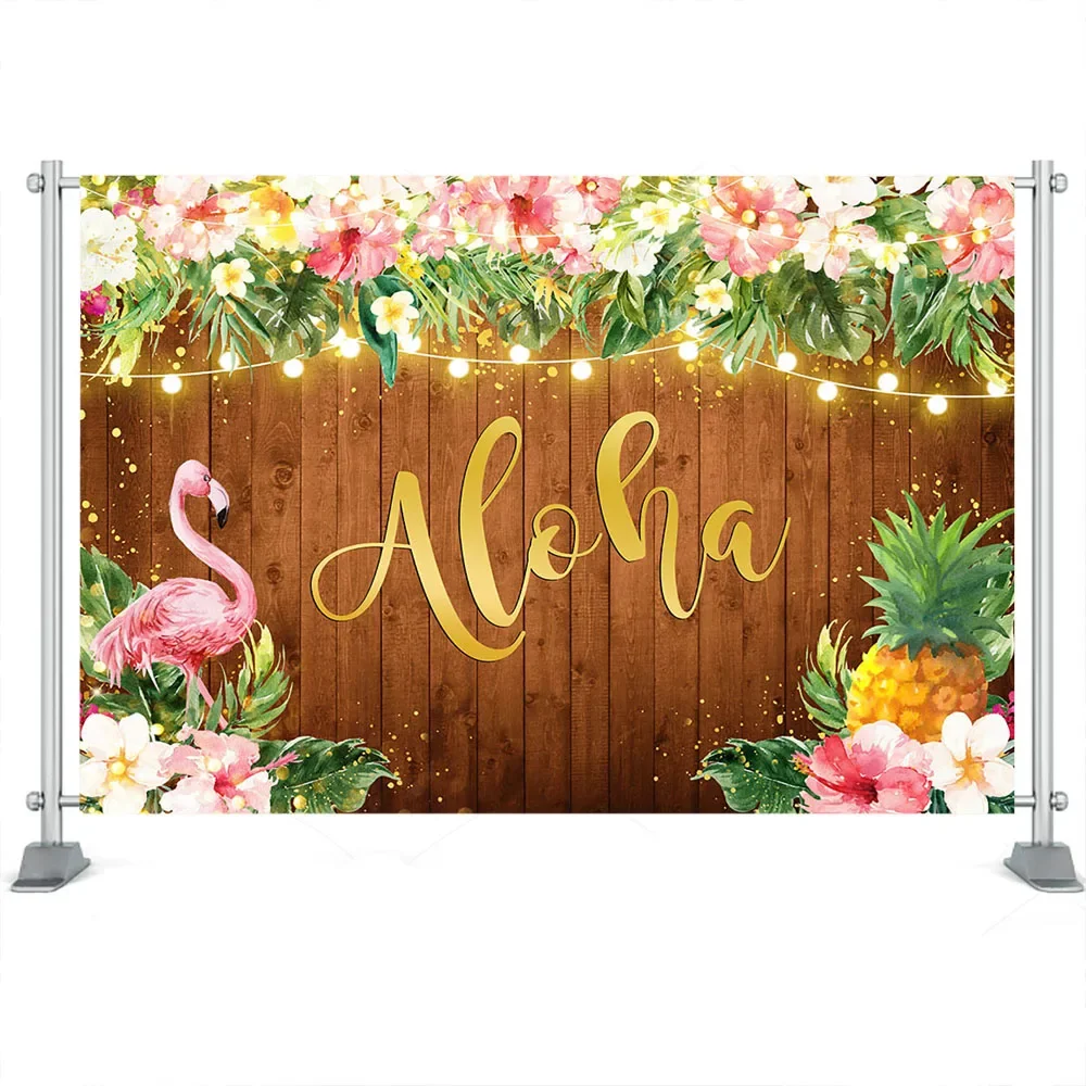 Aloha Sommer Strand Hintergrund Erwachsene Kinder Geburtstag Urlaub Hawaii Party Banner Dekor Flamingo Party Meer Surf Tropischer Hintergrund