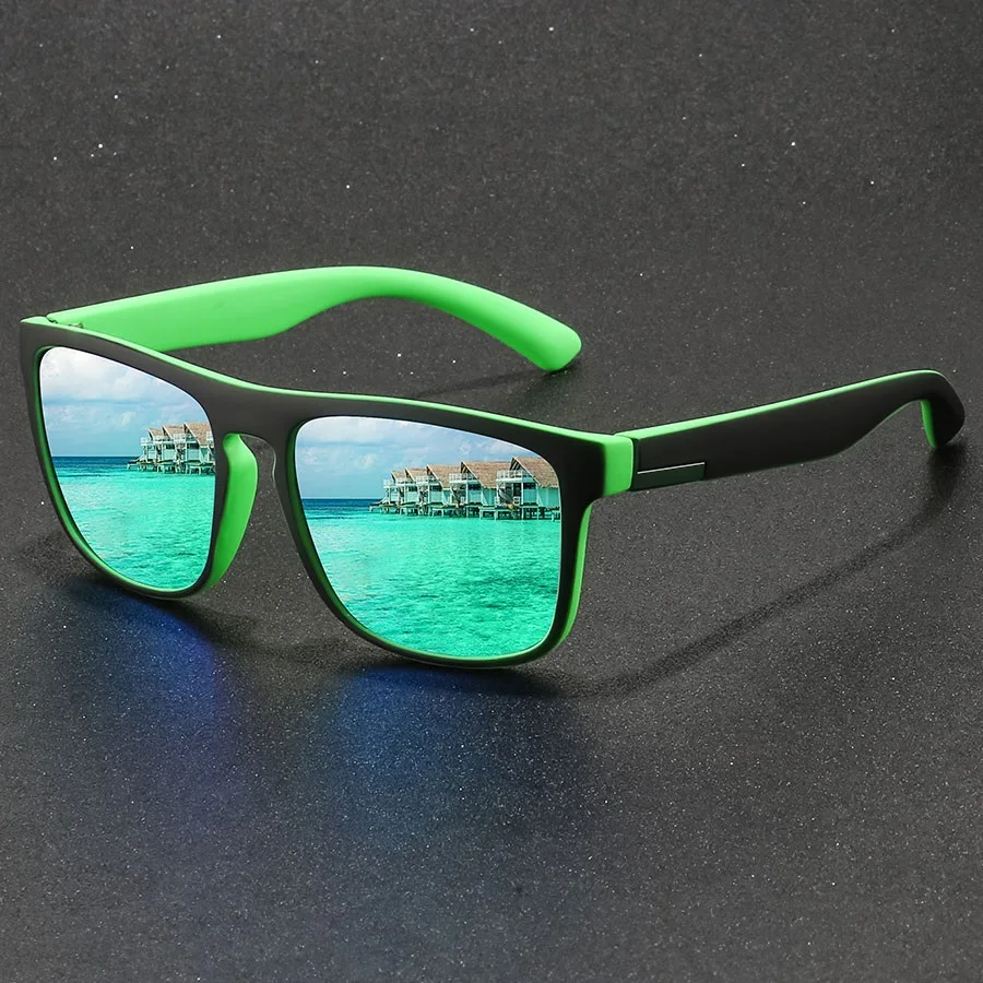 Fashion Vintage Square Sport Sunglasses Men Women Fishing Driving Man Luxury Brand Designer Sun Glasses Anti-Glare Eyewear