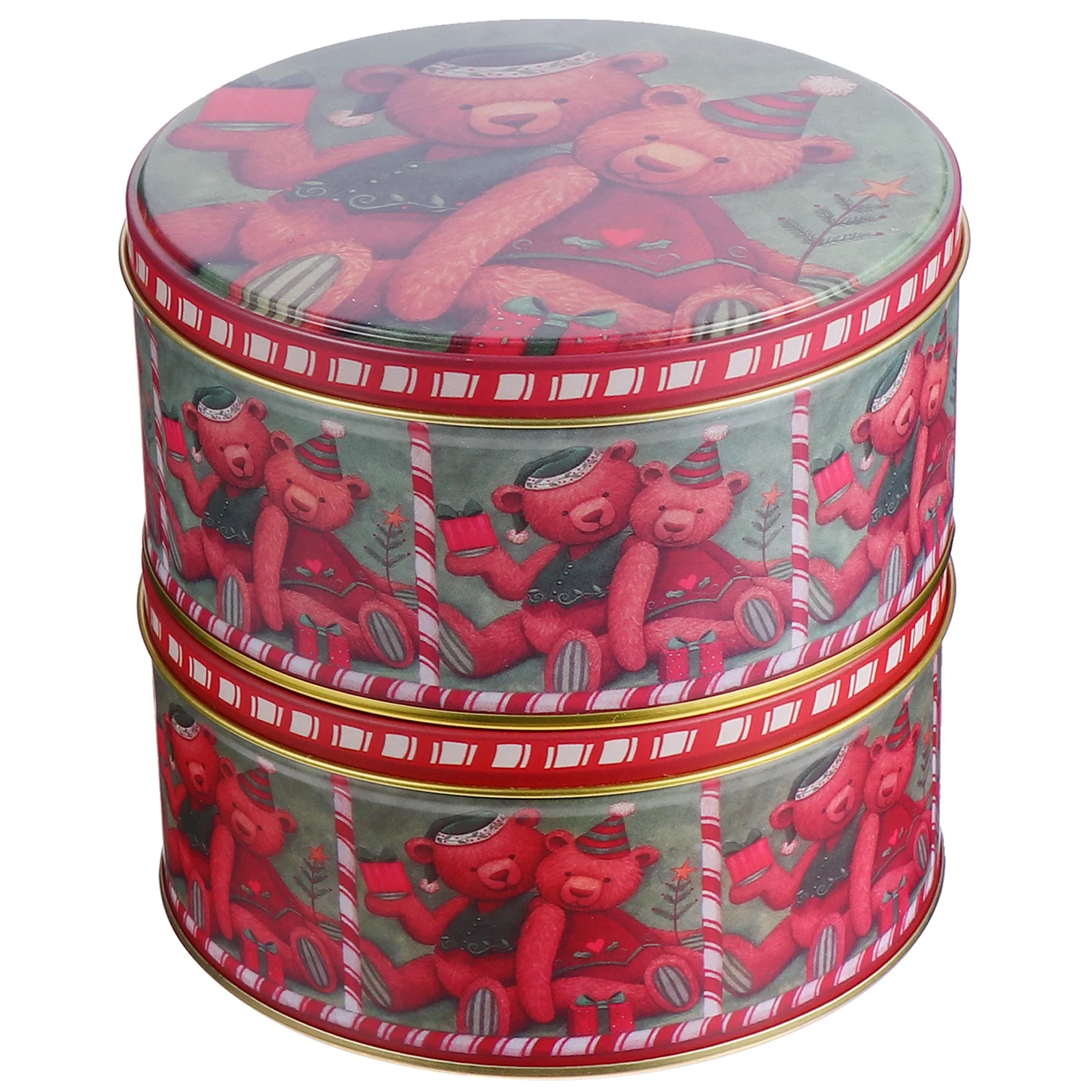 

2Pcs Iron Candy Box Cookie Storage Container Lightweight Portable Gift Packing Sweet Organizer Candy Box Sugar Case