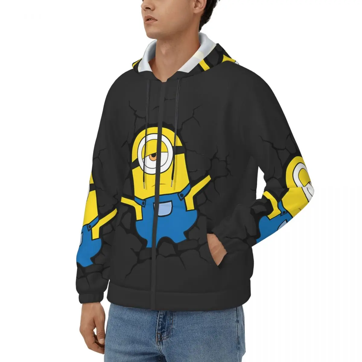 Minions Broke The Wall Men's Hoodie Despicable Me  Leisure Hoodies Party Clothes