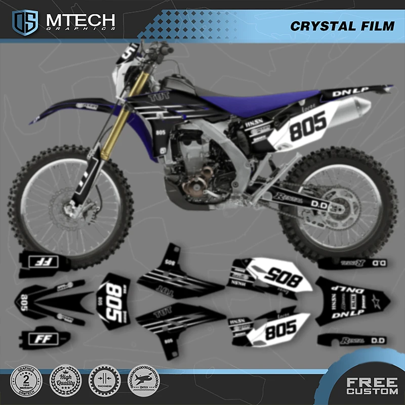 

DSMTECH мотоциклетные графические фоновые наклейки, наборы наклеек для YAMAHA WRF 450 2012 2013 2014 2015 004