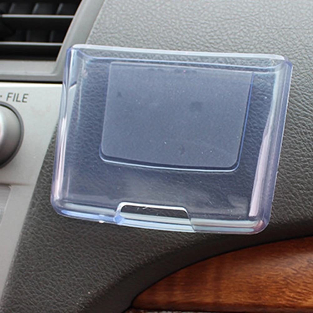 

【】Car Storage Box Transparent Phone Organizer Dashboard Holder Compact Vehicle Case For Navigation Space-Saving Portable Auto