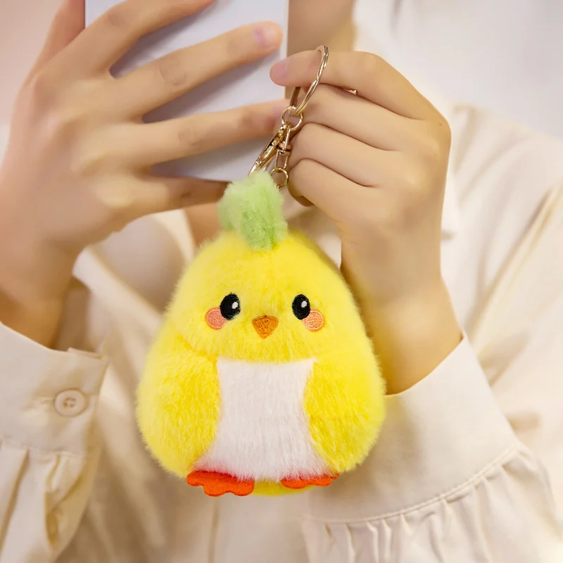 13 سنتيمتر لطيف سبعة ألوان الفرخ أفخم قلادة اللعب لينة محشوة دمية على شكل حيوان فرخ صغير حقيبة سلسلة مفاتيح الديكور الهدايا الصغيرة