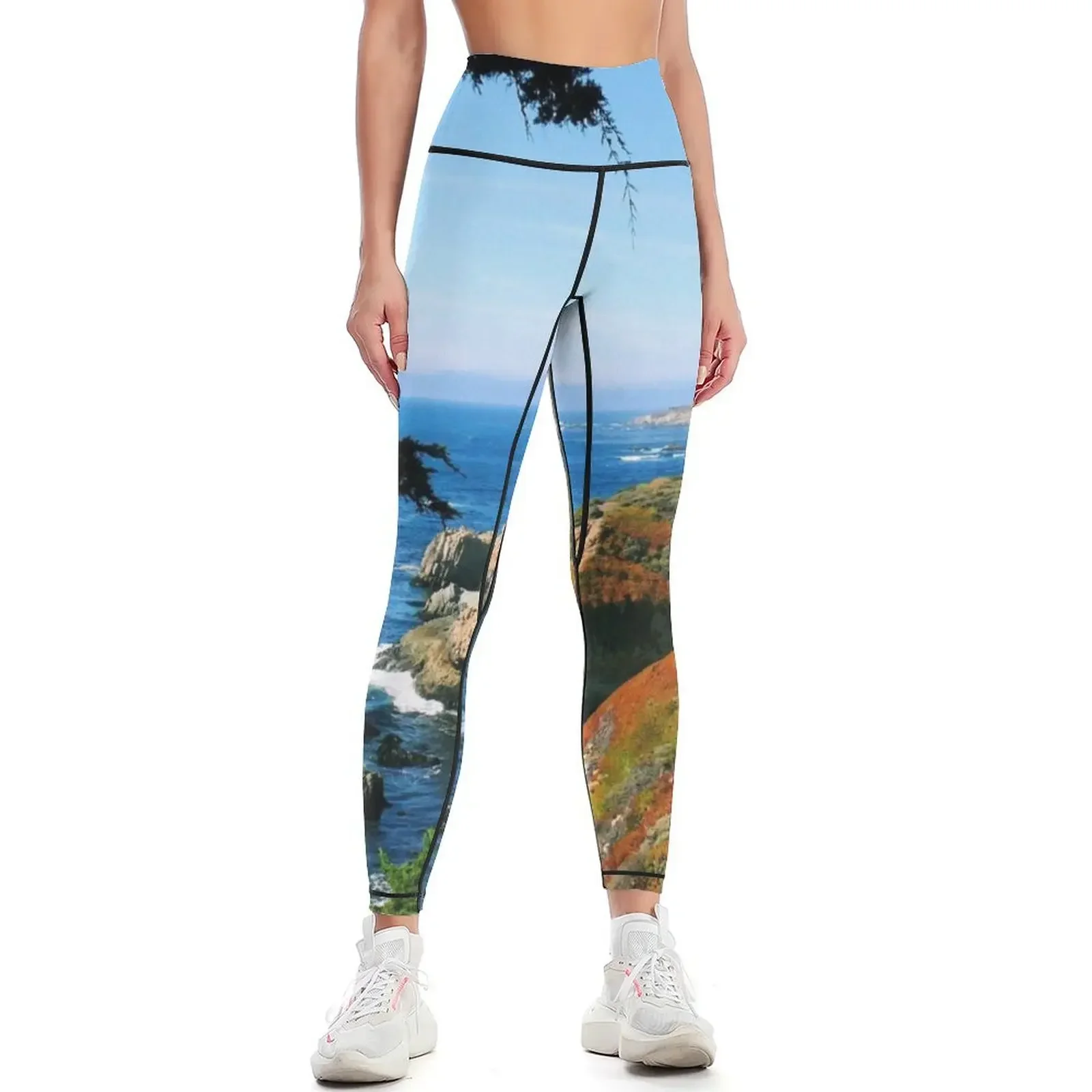 

#903 - California Coastline Leggings gym clothing Women's gym active wear sports woman gym Womens Leggings
