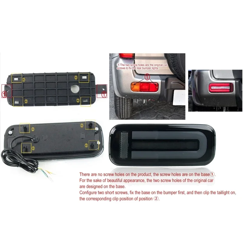 

2Pcs Car LED Tail Light Driving Taillight Turn Signal Rear Lamp for Suzuki Jimny 2007-2017