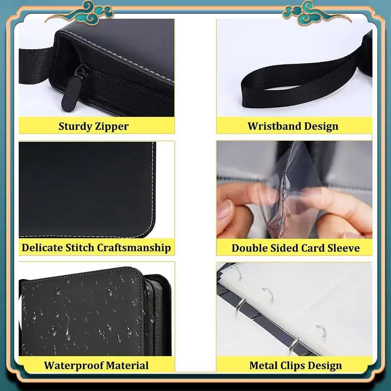 

Trading Card Binder 900 Pockets 9-Pocket Card Collection Binder Fit For Game/Football/Baseball Card Black
