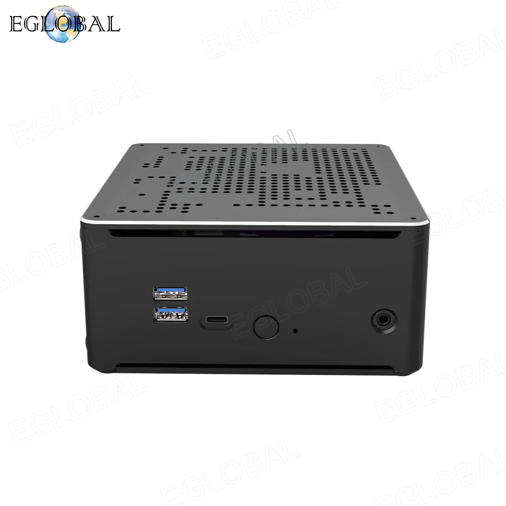 EGLOBAL 게이밍 미니 PC, 인텔 제온 E-2286M, 32G RAM, 2TB NVMe SSD, 윈도우 11 데스크탑 컴퓨터, 게임용 HDMI2.0, C 타입 DP 2RJ45 LAN PC