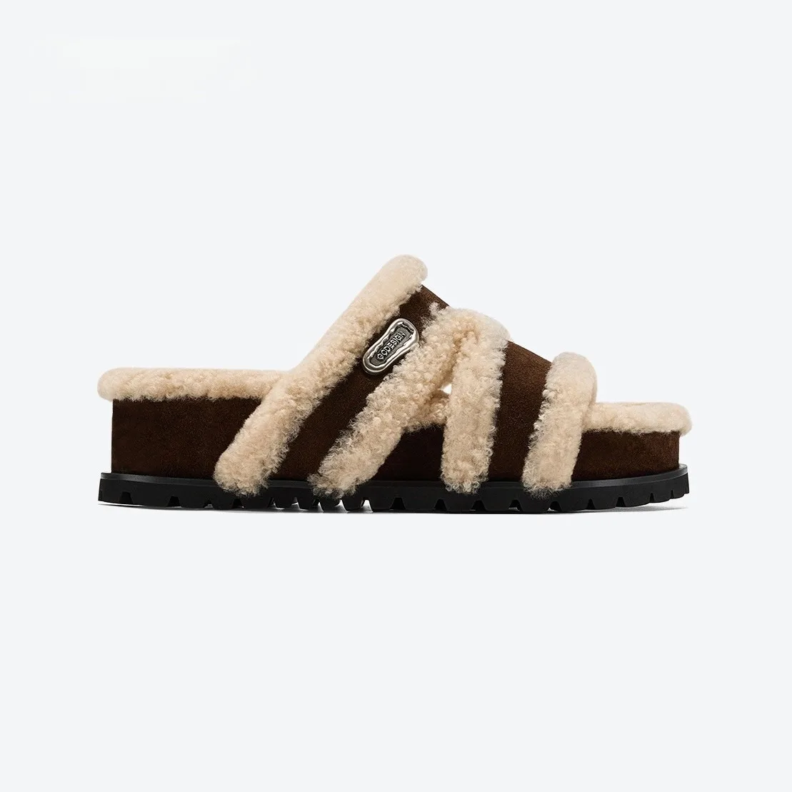 Super Fire Thick-bottomed Fluffy Women Wear New Autumn and Winter Fluffy Internet Celebrity One-word Cotton Slippers
