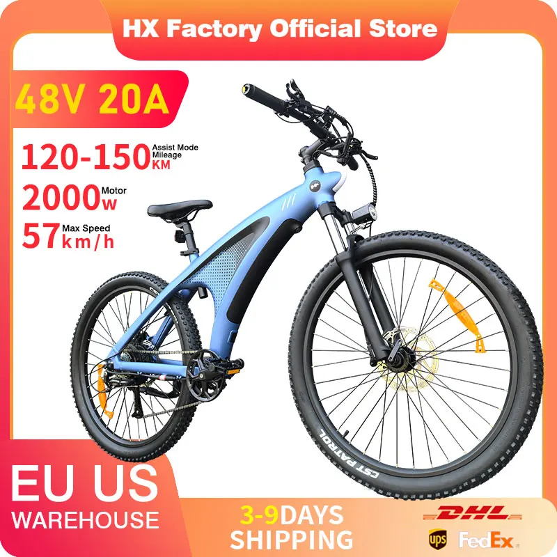 

HX Q5 Ebikes 2000 Вт Электрический велосипед для взрослых 2000 Вт 48 В 20 Ач 27,5-дюймовые внедорожные шины Электрические электронные велосипеды Горный Ebike