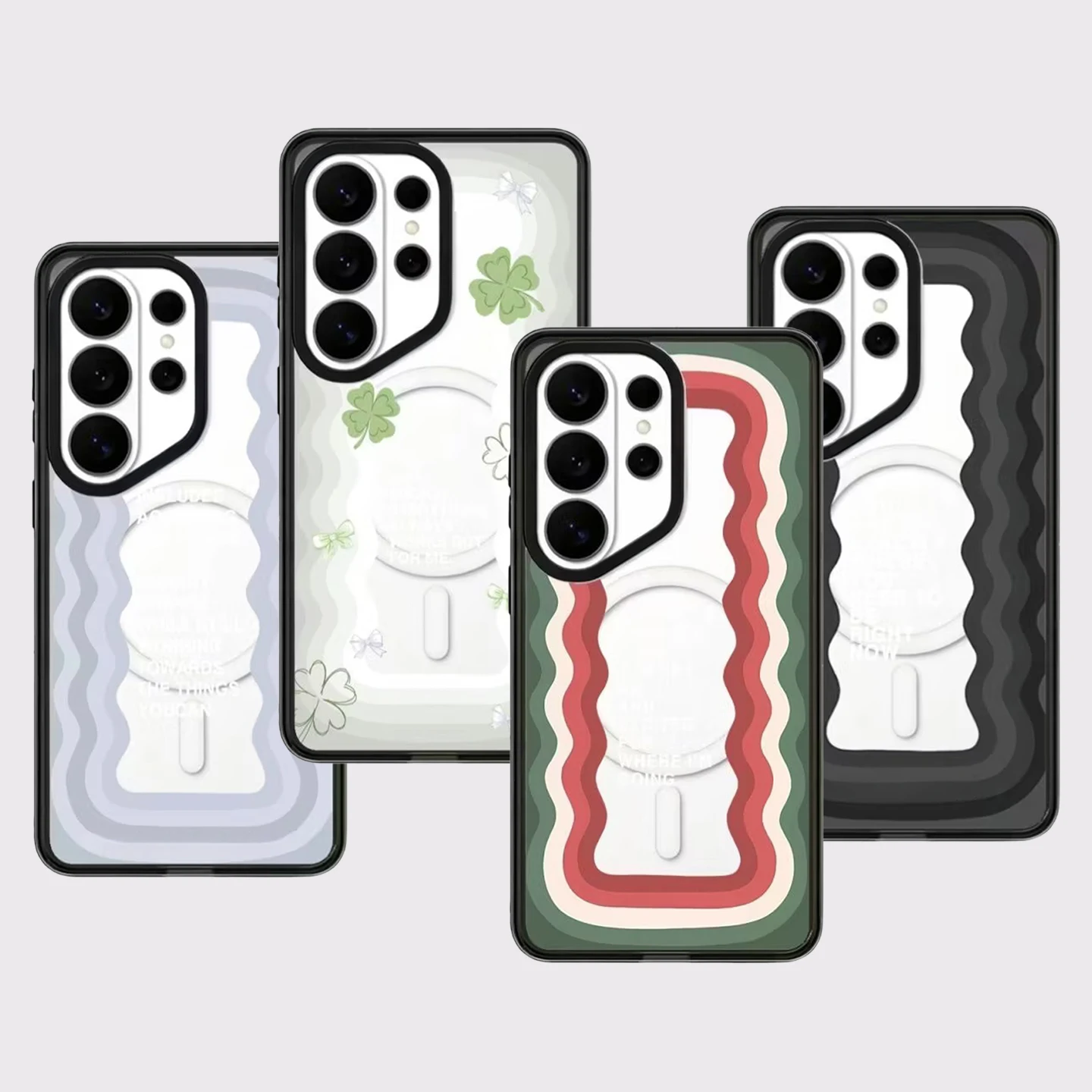 Multicolor Wave Pattern Acrylic Case for Samsung Galaxy S26 S25 S24 S23 Ultra S26U S24+ S25+ S26 Plus Protective Case