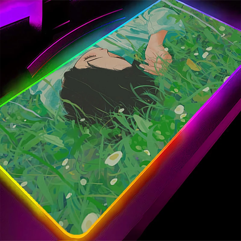 

RGB светодиодный коврик для мыши HD резиновый коврик для мыши компьютерные игровые аксессуары коврик для клавиатуры офисный декор стол в зеленых растениях коврик для мыши