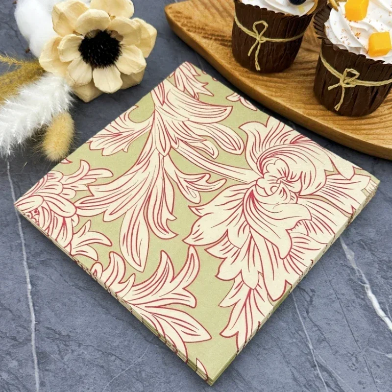 10/20pcs/Pac Colourful Printed Tissue Paper Party Napkins Household Table Mouth Cloth 33cm Facial Tissue 2-Ply Paper Placemat