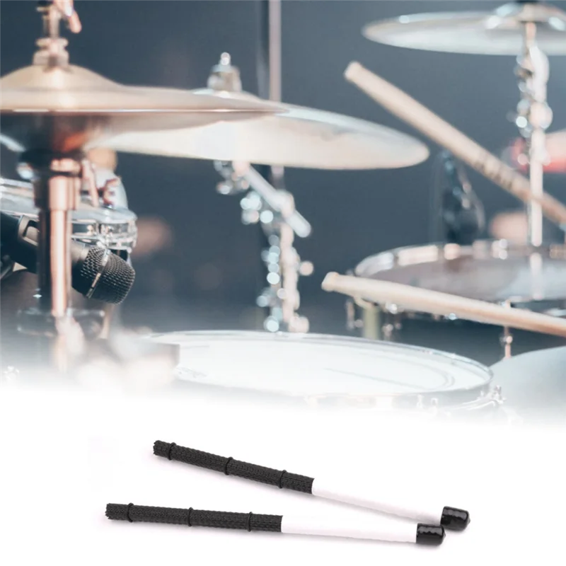 

ABKV-2 шт. кахонная щетка, телескопические барабанные щетки, нейлоновые палочки, перкуссия для джазовых палочек, барабан, музыкальный