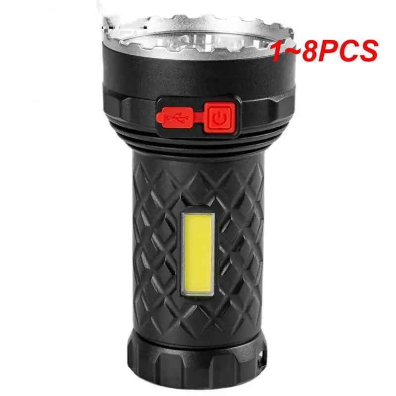 High Power LED Flashlight Powerful USB Rechargeable Handheld Portable Outdoor Lamp Built-in Battery COB 7 LED Flashlights