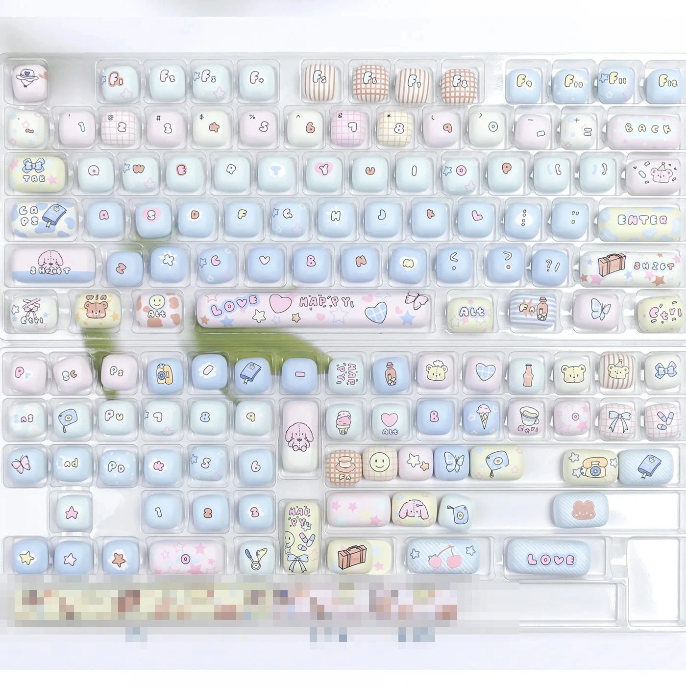 MOG キーキャップ 130+ キー かわいいキーキャップ 猫 PBT ピンクキー