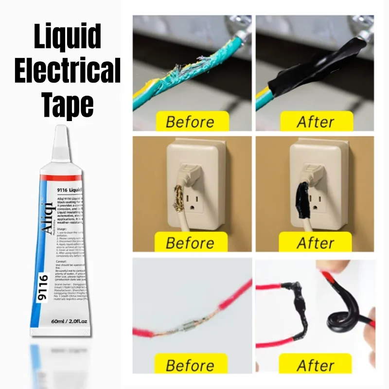 Liquid Electrical Tape Insulating Glue for Wires Cables Insulation Paste Sealant with Fireproof Instant Dry Industrial Repair