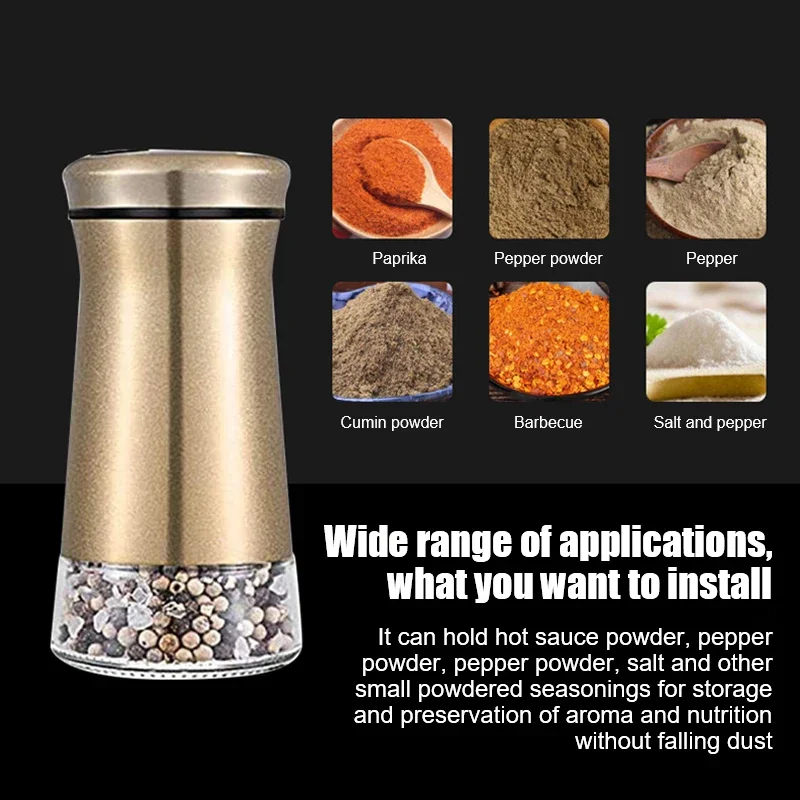 الملح المطبخ شاكر التوابل الفلفل الهزازات موزع أواني الحاويات زجاجات الفولاذ المقاوم للصدأ السكر جرة الجرار #3