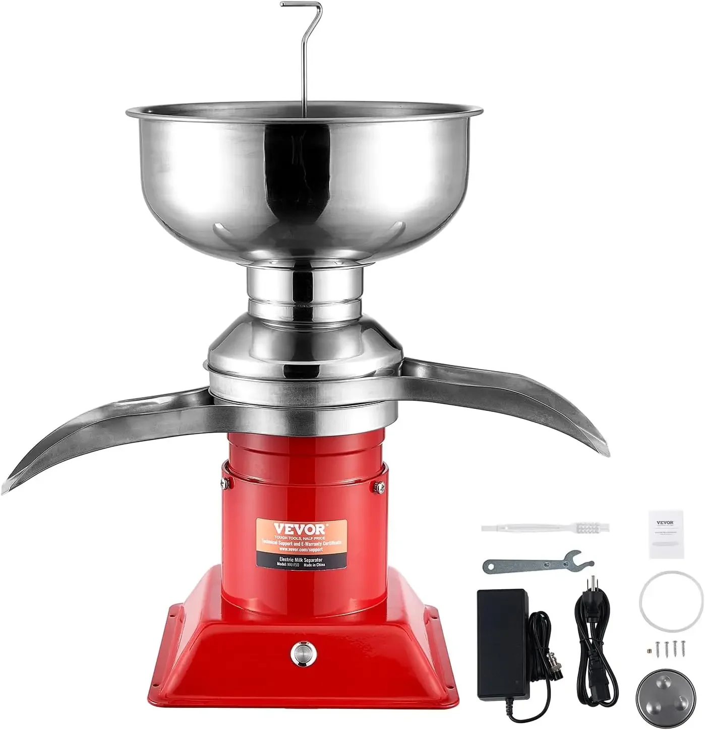 فاصل الطرد المركزي لكريم الحليب، 304 فواصل كريمة كهربائية من الفولاذ المقاوم للصدأ، مخرج 100 لتر/ساعة 10500 دورة في الدقيقة منفصل حليب الماعز