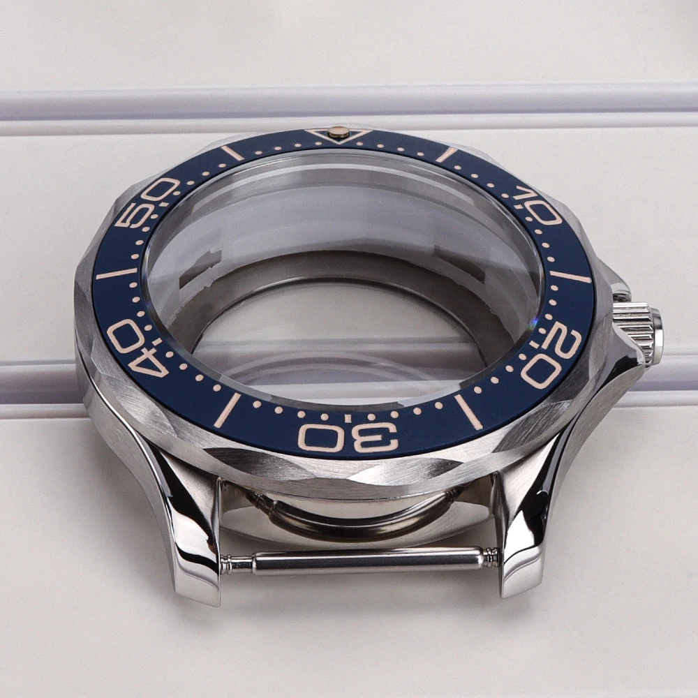 NH35 Gehäuse mit Keramik-Einlage für Seamaster 300, Massives Edelstahl-Uhrengehäuse, passend für NH35 NH36, 31mm Zifferblatt, 41mm Uhrenzubehör – Detail 6