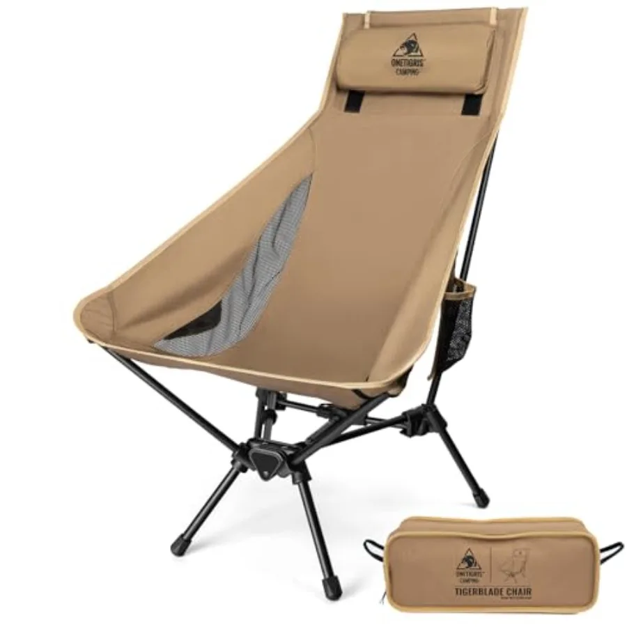 

Tigerblade High Back Camping Chair with Pillow Design, Comfortable Widened Seat Folding Chair