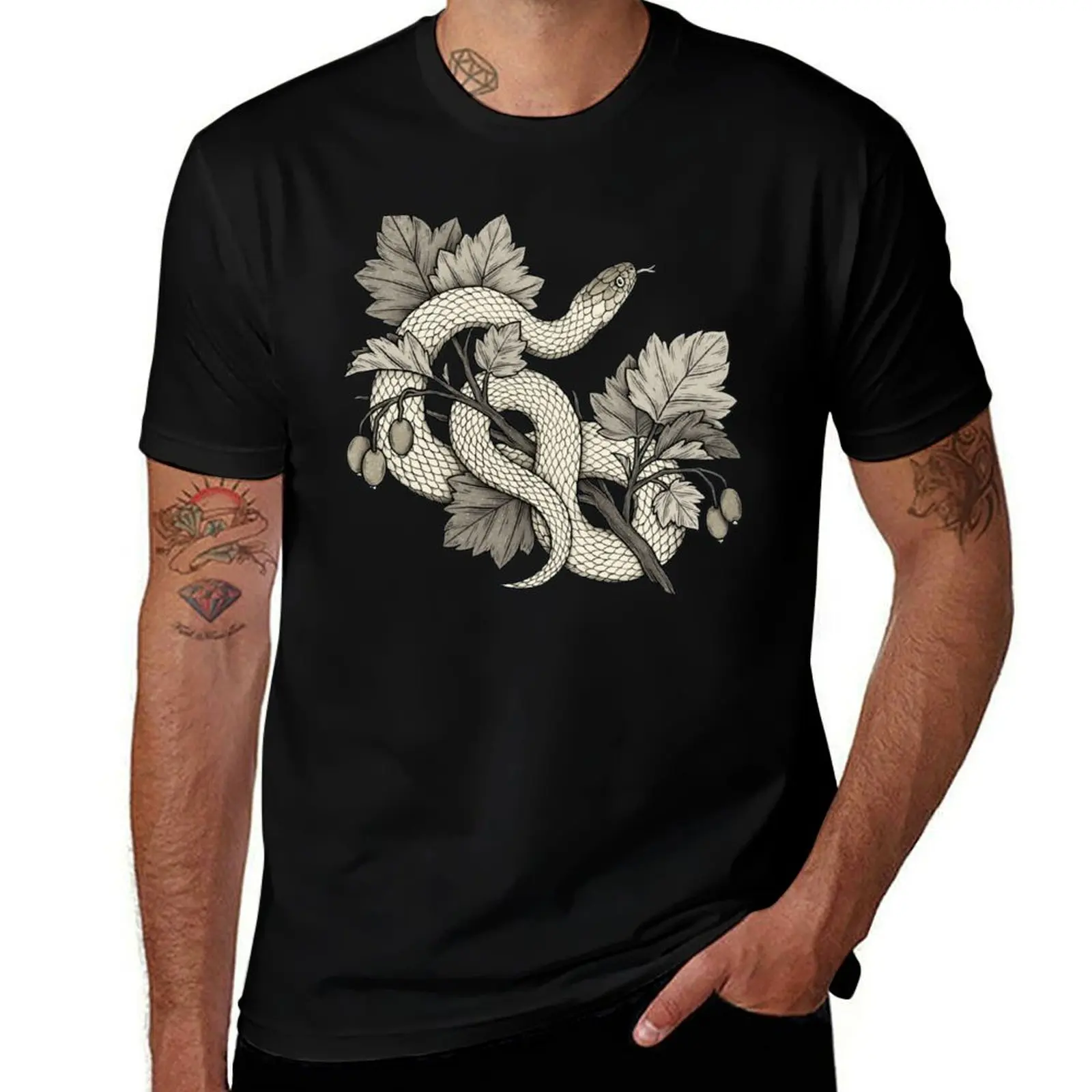 Curious snake on a branch T-Shirt aesthetic clothes graphic t shirts affliction shirts funny t shirts men