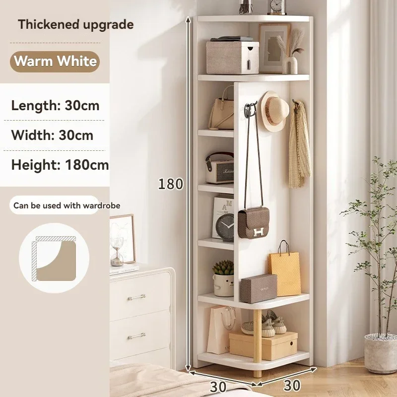 

Corner storage cabinet for home use, simple foyer, coat rack, corner wall display cabinet, floor standing bookshelf, bedroom sid