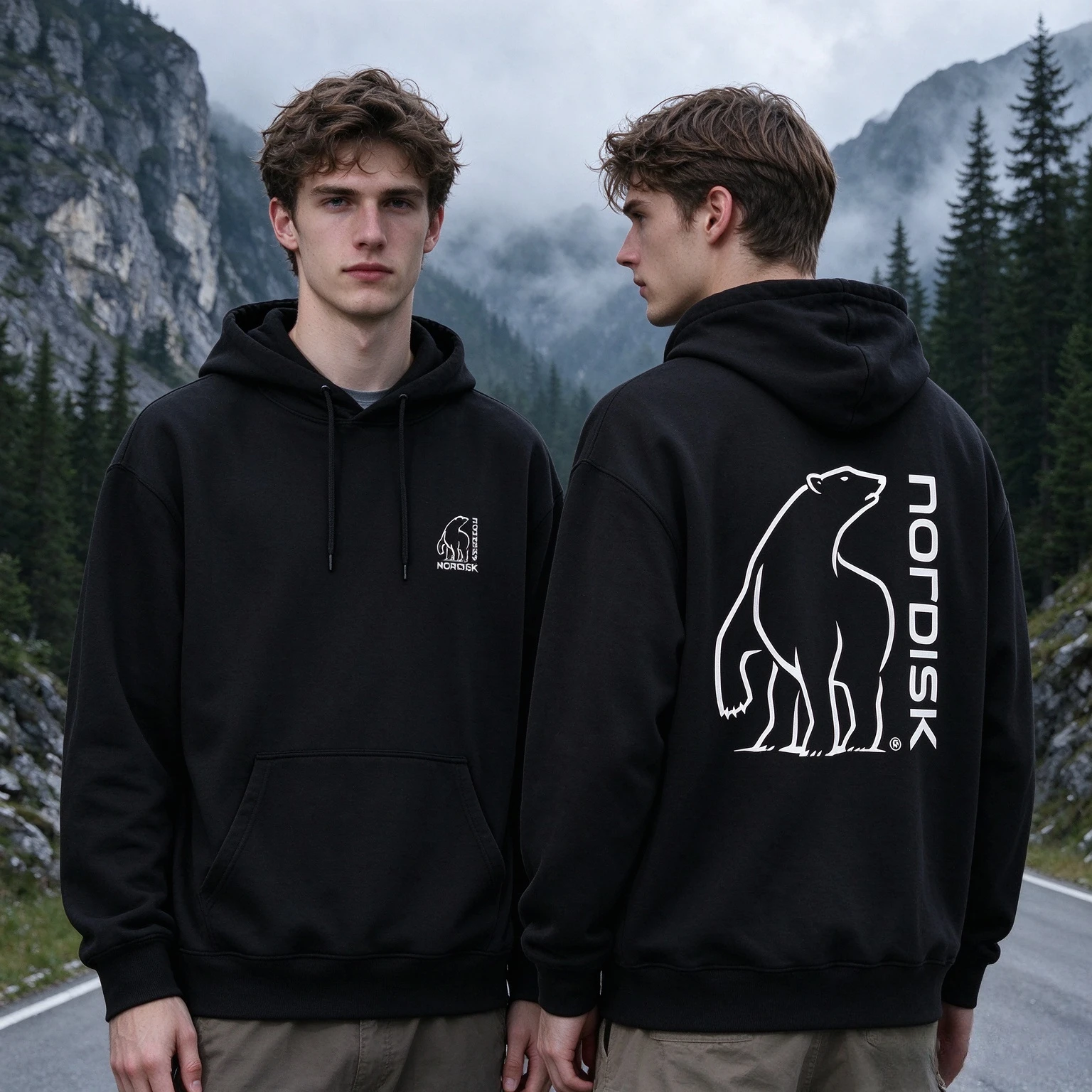 Big Polar Bear Graphic Unisex Hoodie, Autumn Winter High Quality Outdoor Casual Streetwear Long Sleeve Pullover Sweatshirt