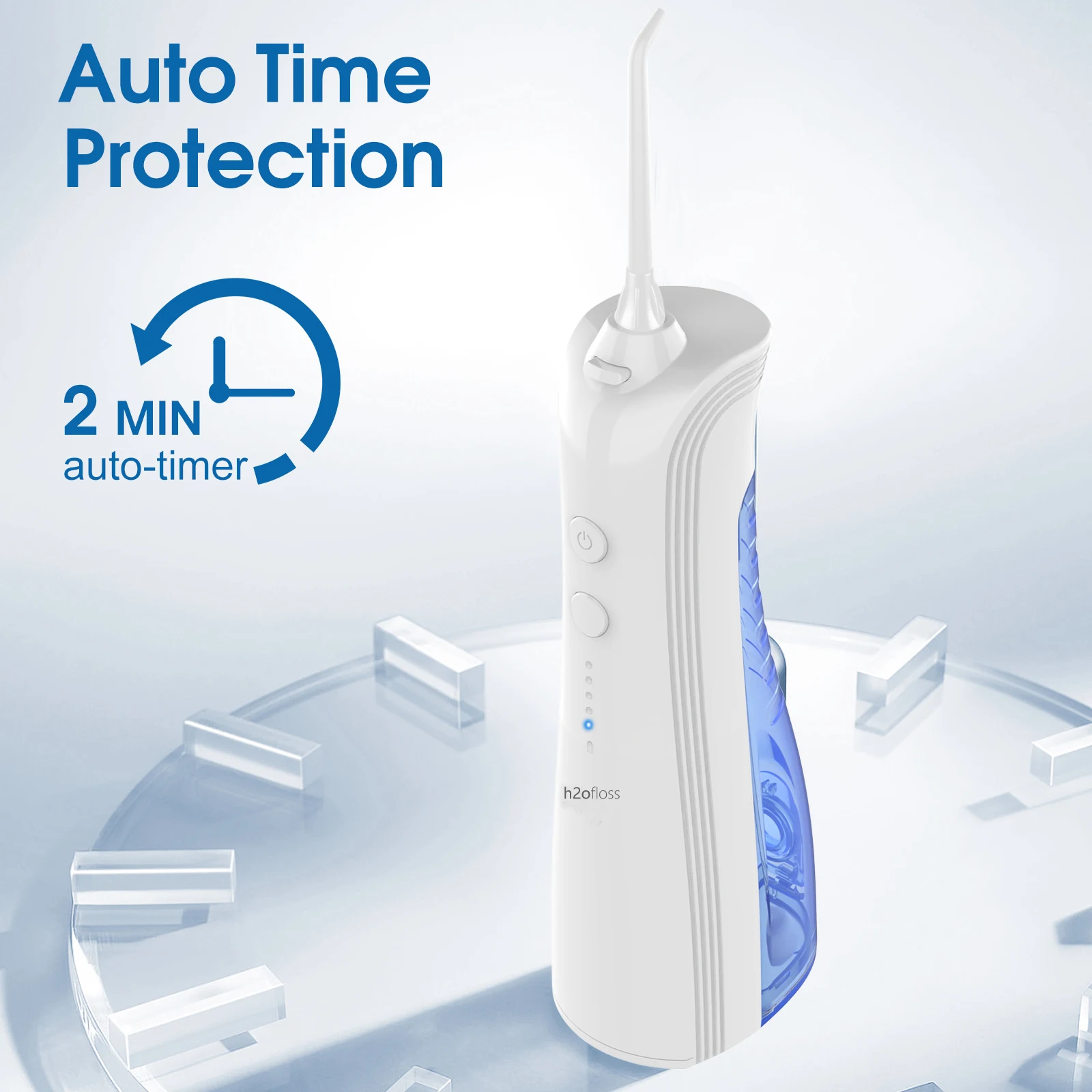 h2ofloss Oral Irrigator Dental Portable Water Flosser Electric Water Pick Jet Teeth Cleaner 5 Modes 6 Nozzles Waterproof