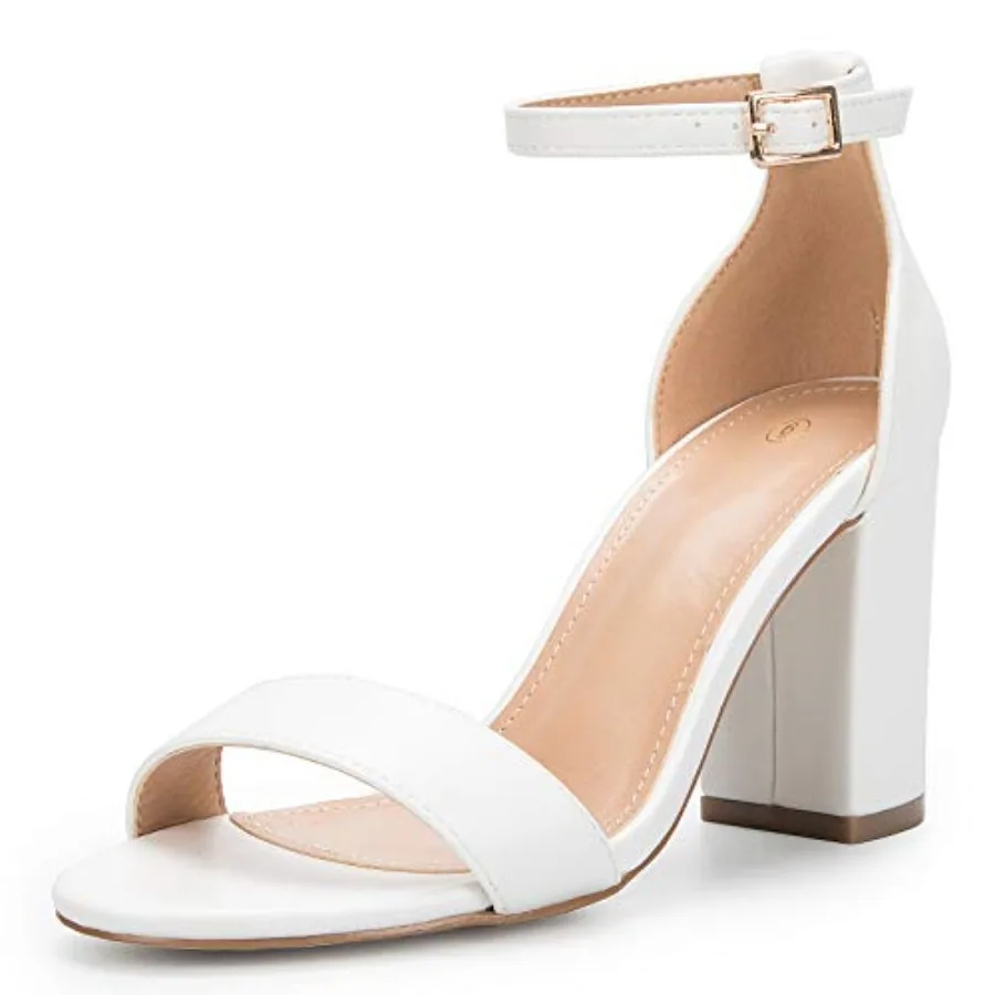 

COASIS Women's Chunky Block Heels Open Toe Ankle Strap 3.5 Inch Heeled Sandals