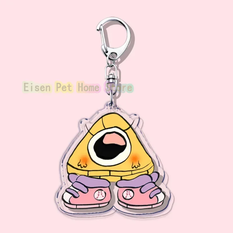 Cute Cartoon Baby Keychain Key Chain Ring for Bag Bill Cipher Baby Keyring Jewelry Outer Space Fans Halloween Gift