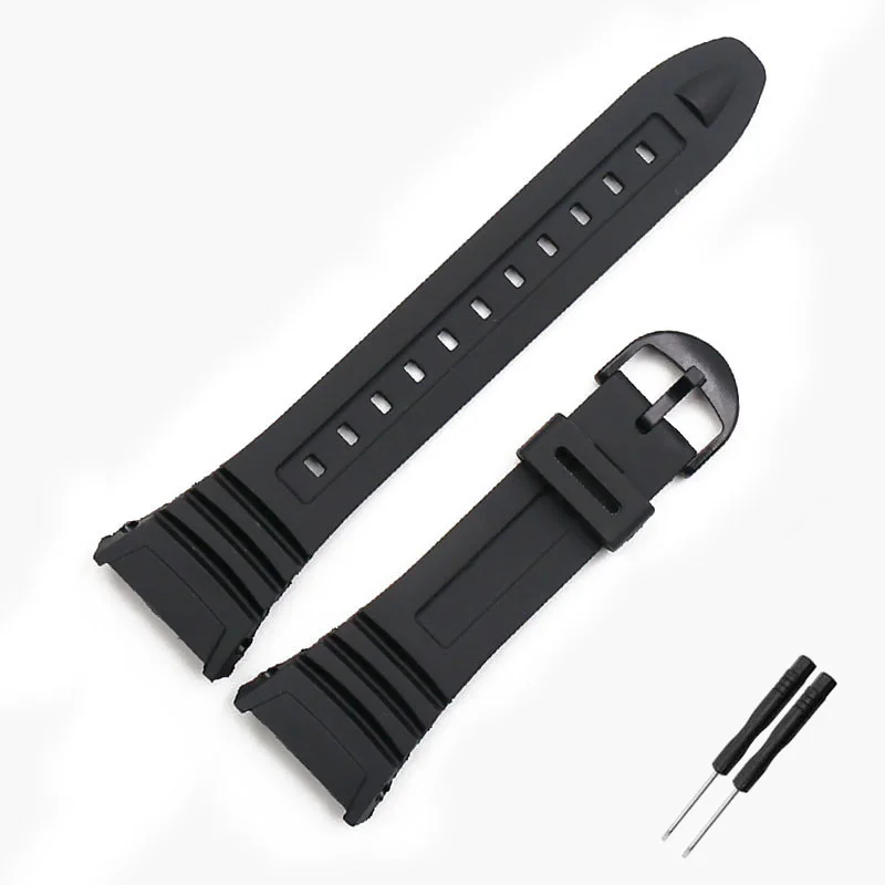 

28mm men resin watch strap accessories compatible for Casio W-96H W-96H-1B 1A 2A 9A 3239 watch band women sport rubber wristband