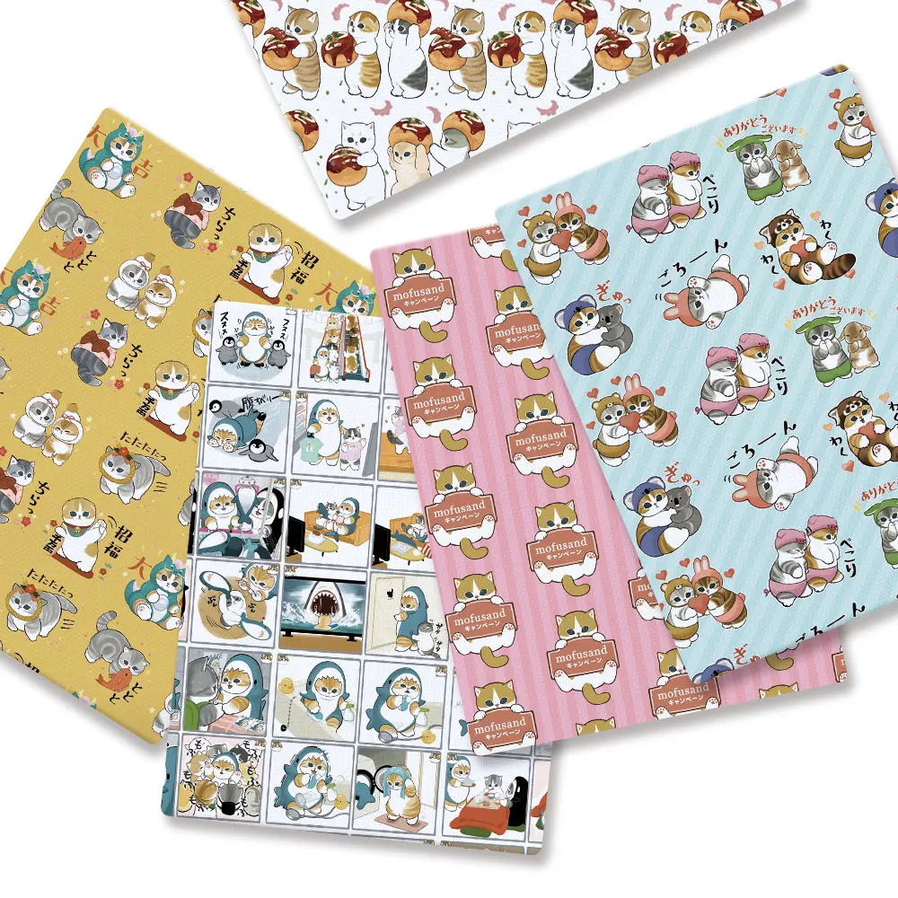 Polyester cotton Cartoon Fabric 140*50cm Handmade Sewing Patchwork Quilting Baby Dress Home Sheet Printed Fabric Sewing Kids