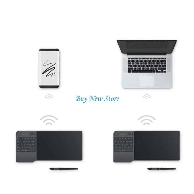 

20CE KD200 Wireless Drawing Tablet with Keyboard Dial Controller Stable Connection