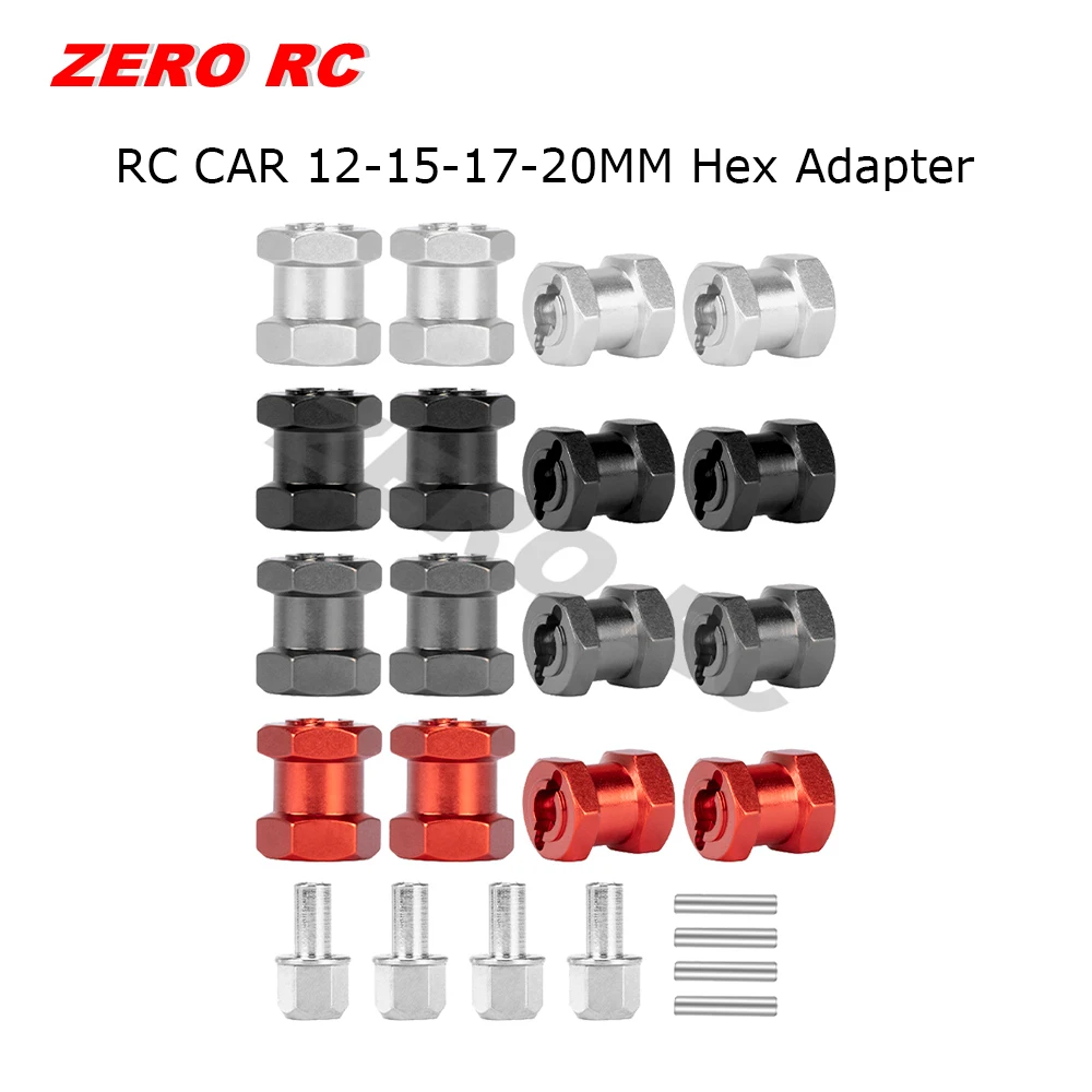 INJORA RC Hex Hub 12mm Brass Wheels Hex Hub Extension Black Hex Drive Adapter for 1/10 RC Crawler Axial SCX10 90046 D90(12mm