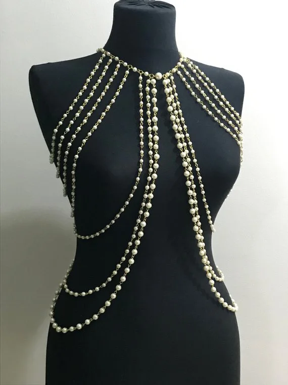 2024 fringe Body necklace Beach cape breast chain