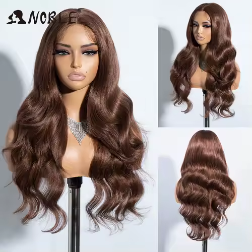 Noble 13x4 Lace Front Wig Synthetic 28 inch Long wavy ombre blonde Wigs For Women Ombre Lace Front Wig Synthetic Lace Front Wig - Image 17