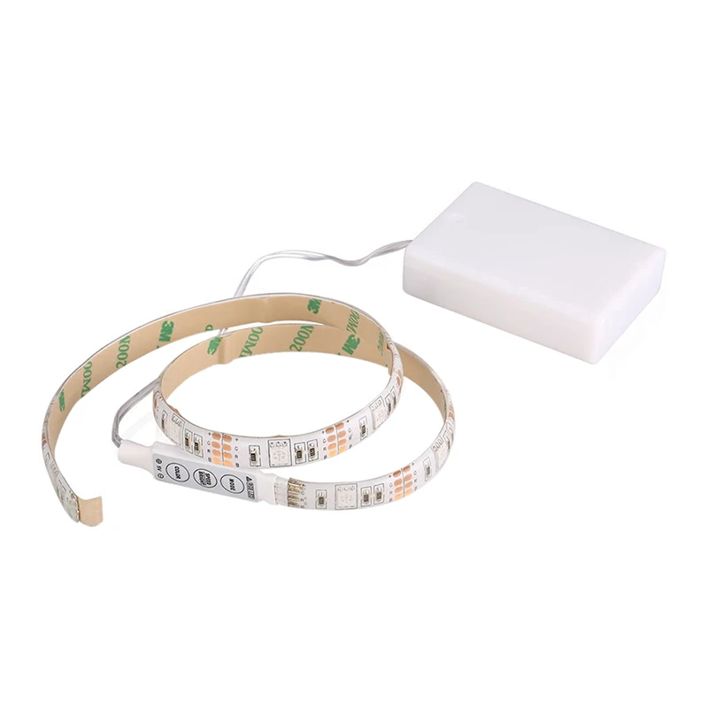ABKJ-RGB Flexible LED Light Strip Waterproof IP65 15Leds DC5V With Controller Battery-Powered, LED Tape, Light Strips For TV Cab