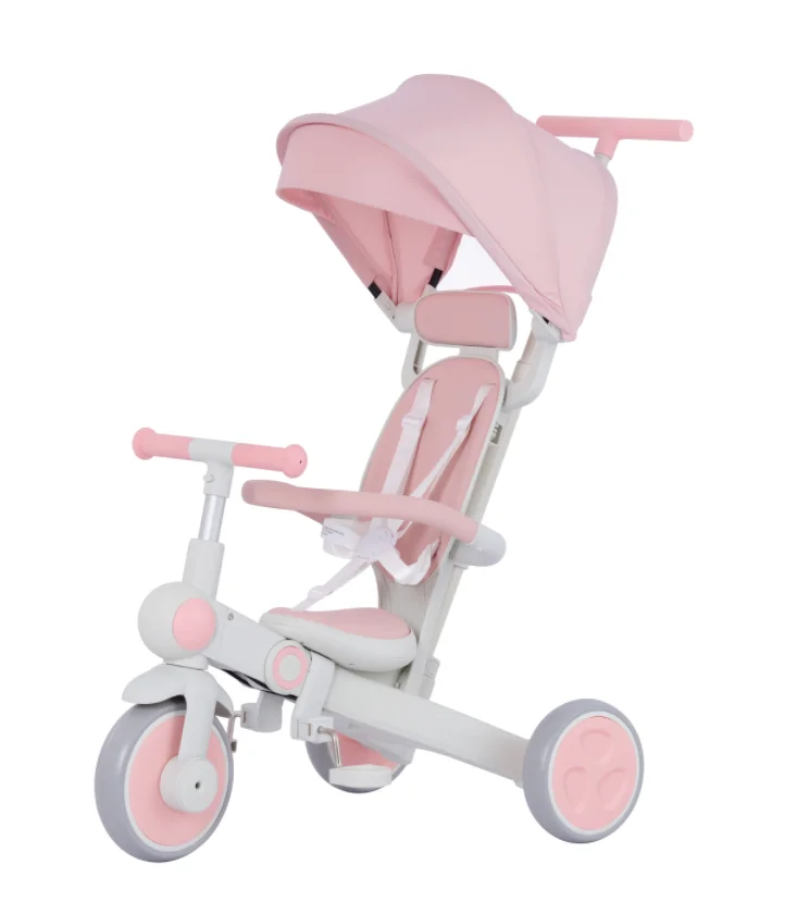 Christmas Popular best gift Luxury 8 in 1 Kid tricycle Fold and Multi-fucntional Balance Bike and Trike Baby Tricycle Stroller