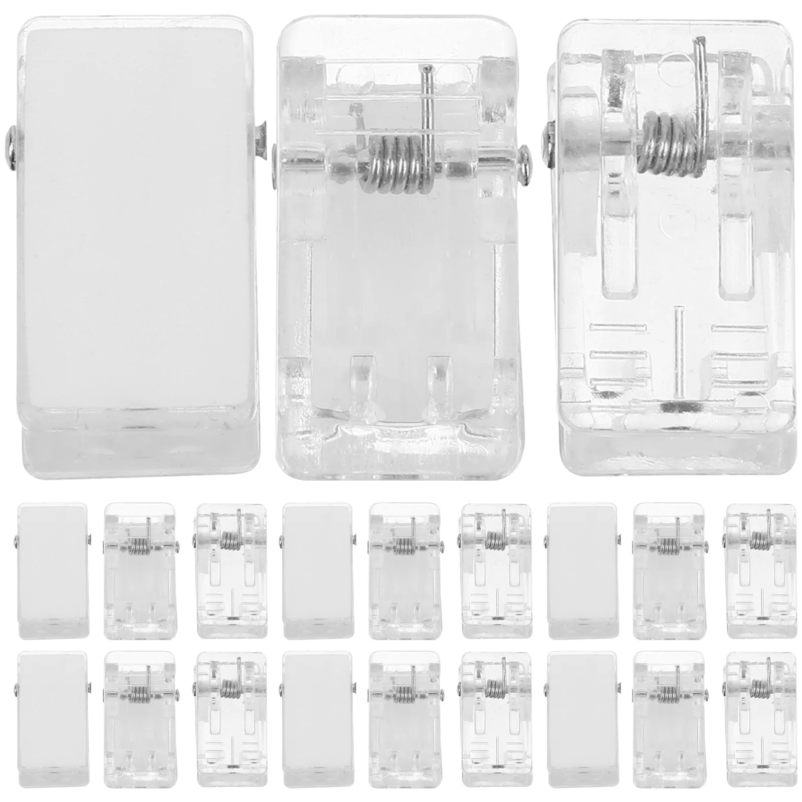 30 Pcs Clip Badge Holder Self Adhesive Wall Mount for ID Cards Name Tags Photos Transparent Clips