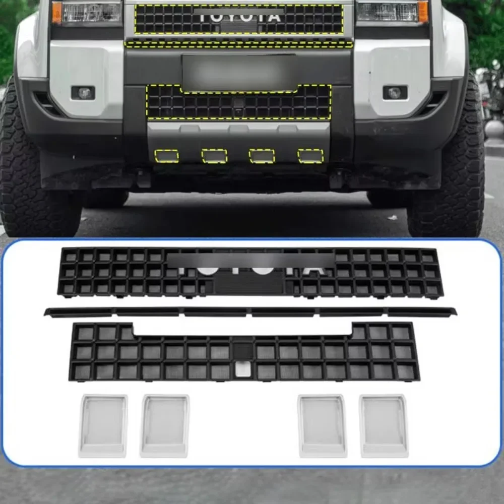 

Lc250 Accessories Prado Cargo Cover Parts Body Kit Front Bumper Grille Car Grille Grille Protective Cover