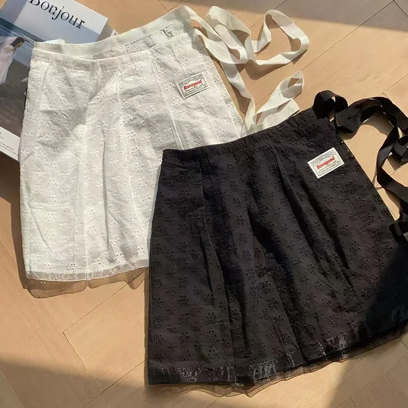 

Модная универсальная мини-юбка-фартук из кружева с вырезами, весна-лето 2026, женская полуюбка из тюля, юбка-полусолнце