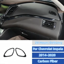 For Chevrolet Impala 2014-20 Accessories Carbon Fiber Car Interior Dashboard Defogging Air Outlet Decoration Cover Trim Stickers