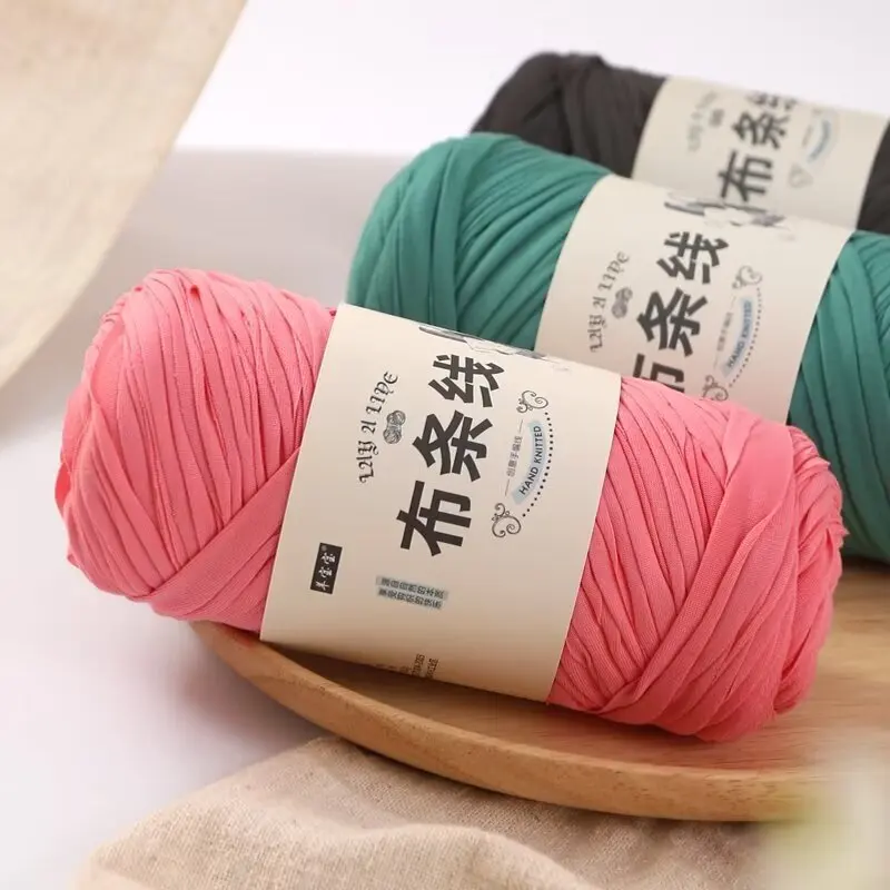 200g T Shirt Thick Soft Cloth Yarn For Hand Knitting Crochet Woven Handbag Blanket Thick Threads DIY Mat Slipper Basket Line