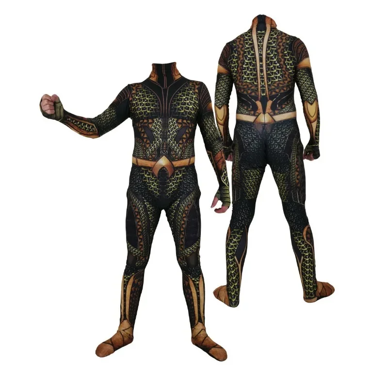 Film Aquaman Cosplay Kostuum Jumpsuits Battle Halloween Bodysuit Zentai Voor Carnaval Rollenspel Party